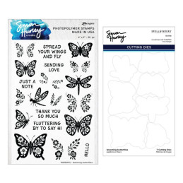 Spellbinders/Ranger - Simon Hurley Create - Photopolymer Stamps And Dies Bundle - Blooming Butterflies
