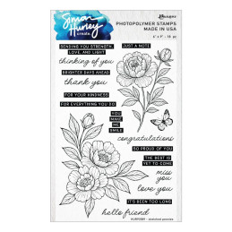 Spellbinders/Ranger - Simon Hurley Create - Photopolymer Stamps And Dies Bundle - Sketched Peonies - BD-1074