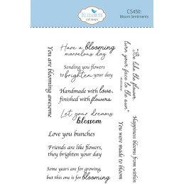 Elizabeth Craft Designs - Stamps - Paper Flowers - Bloom Sentiments
