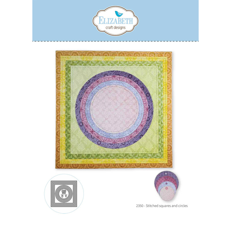 Elizabeth Craft Designs - Paper Flowers - Stitched Squares And Circles