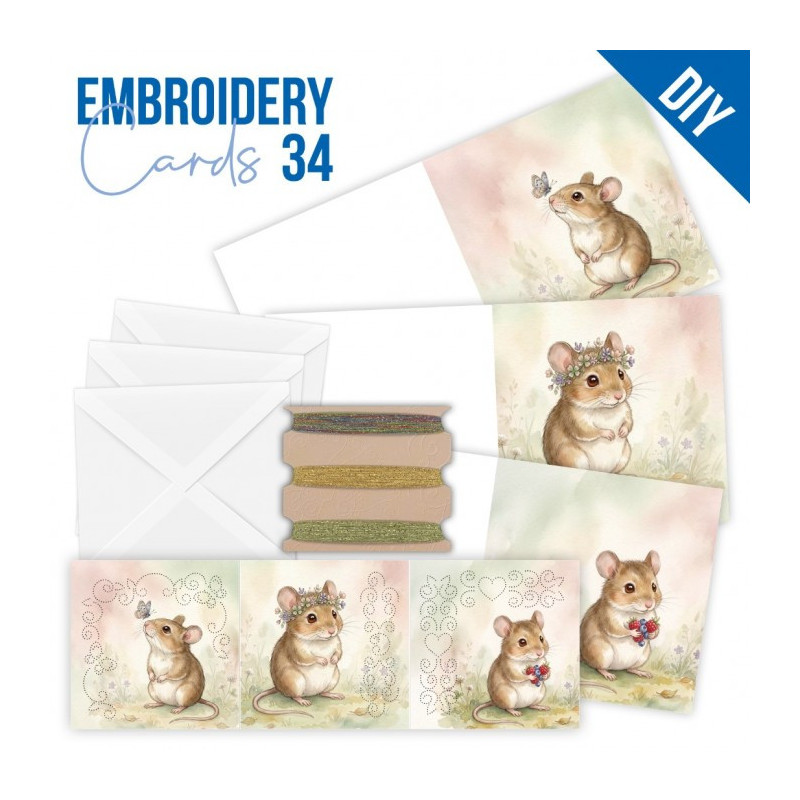 Stitch And Do Cards 34 - Cute Mice