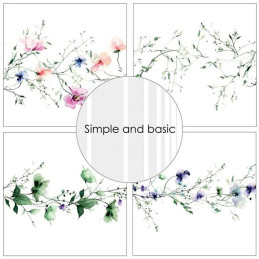 Simple And Basic - Papirpakke 15x15 - Watercolour Meadow Flowers - SBP564