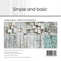 Simple And Basic - Papirpakke 15x15 - RUSTIC BACKGROUNDS - SBP565
