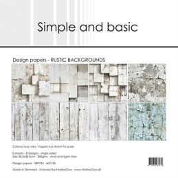 Simple And Basic - Papirpakke 30.5x30.5 - RUSTIC BACKGROUNDS - SBP765