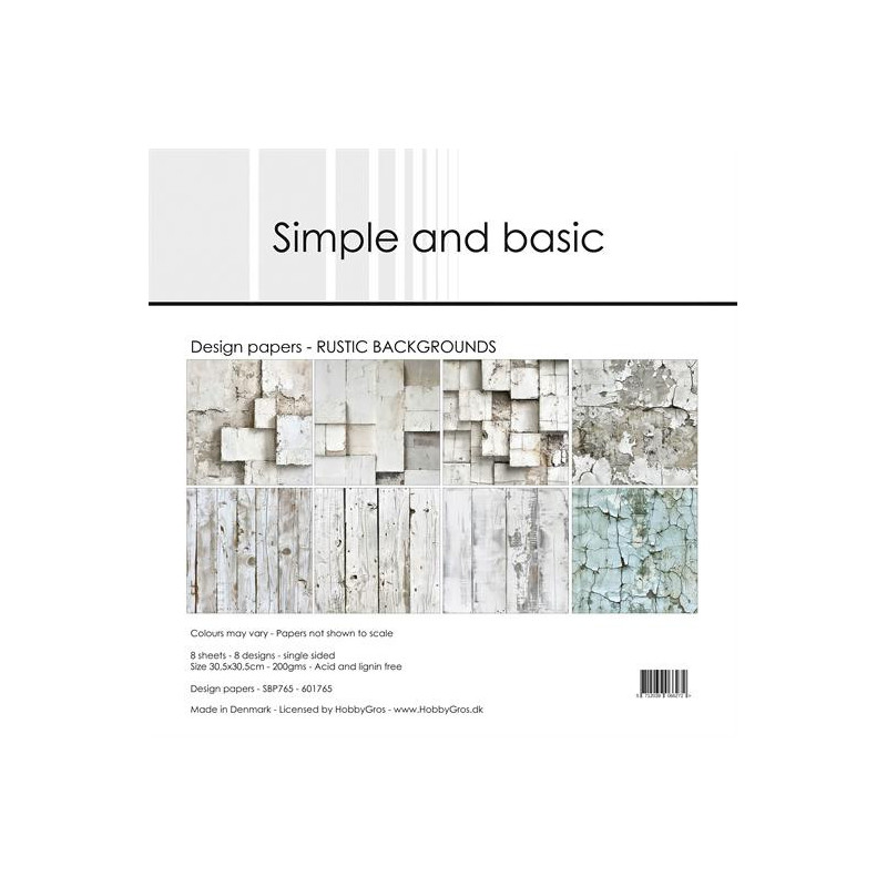 Simple And Basic - Papirpakke 30.5x30.5 - RUSTIC BACKGROUNDS - SBP765