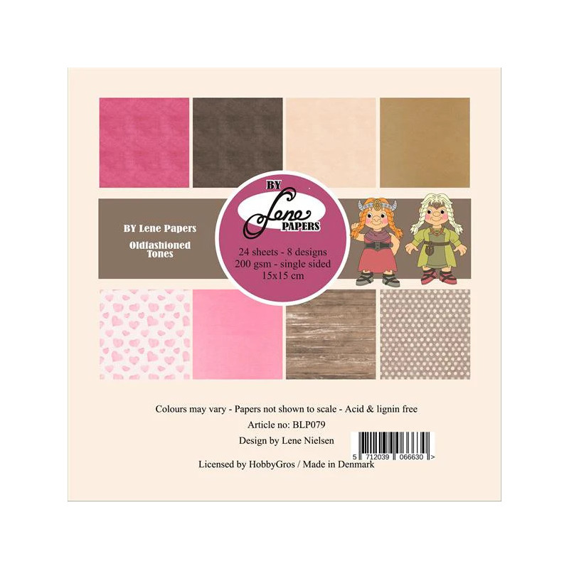 By Lene - Papirpakke 15x15 - Oldfashioned Tones - BLP079