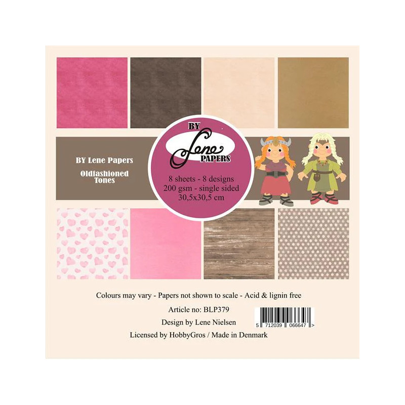 By Lene - Papirpakke 30x30 - Oldfashioned Tones - BLP379