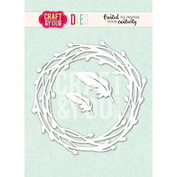 Craft & You - Willow Wreath With Feathers - CW407
