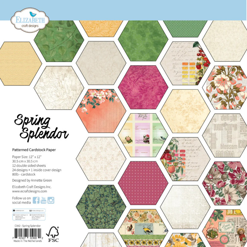 Elizabeth Craft Designs - Papirpakke 30.5x30.5 - Spring Splendor