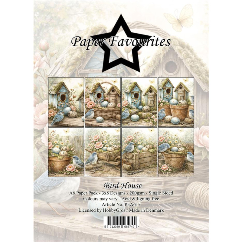Paper Favourites - Papirpakke A6 - Bird House - PFA617