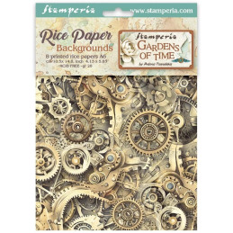 Stamperia - Rice Paper Backgrounds A6 - Gardens Of Time - DFSAK6053