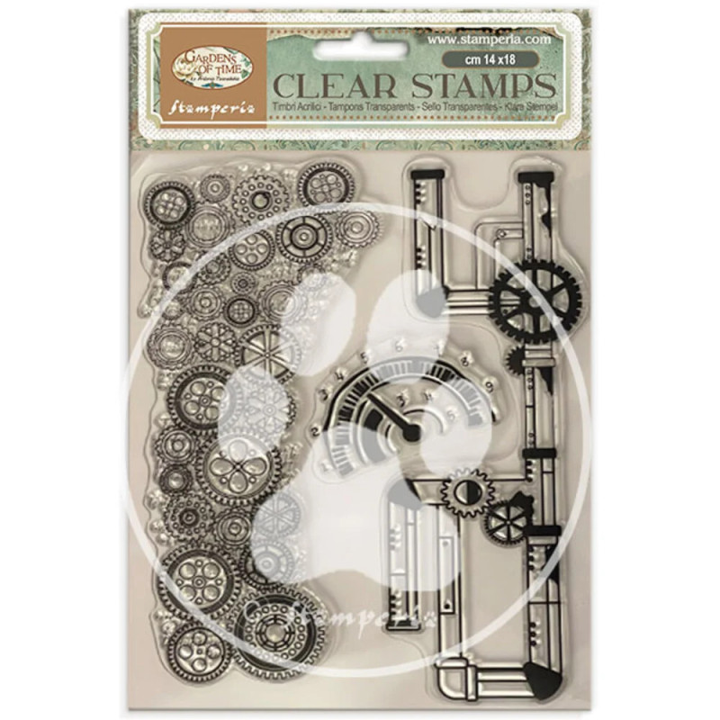 Stamperia - Clear Stamp - Gardens Of Time - Tubes And Clocks - WTK239