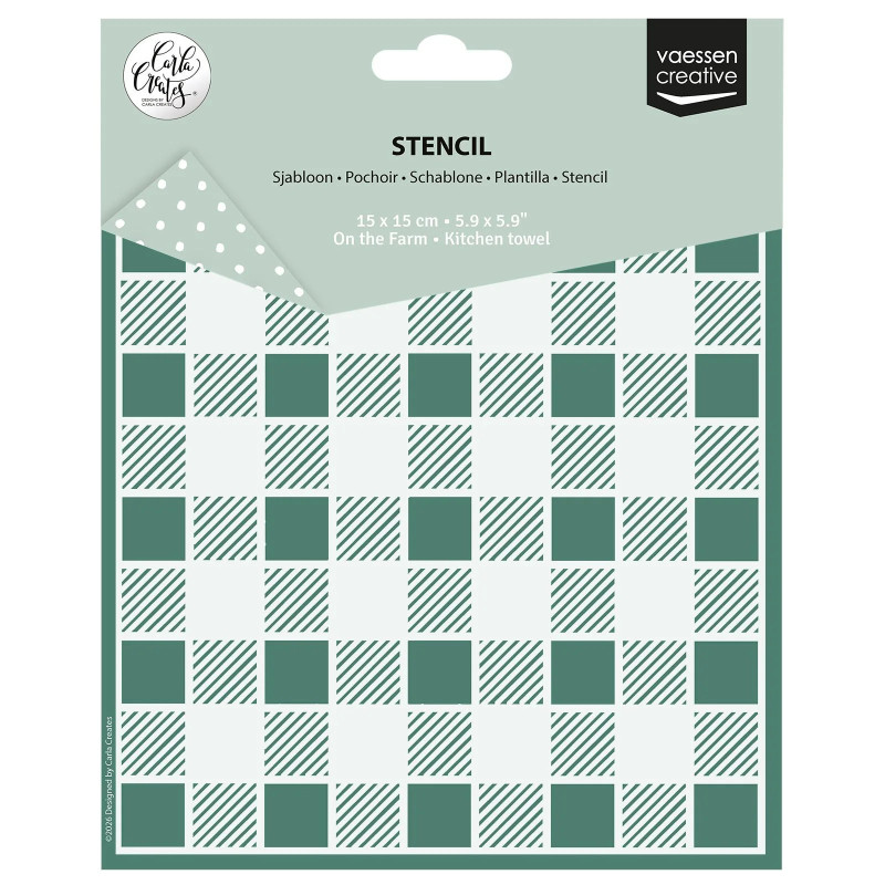 Vaessen Creative - Carla Creates - Stencil - On The Farm - Kitchen Towel - CAR0408
