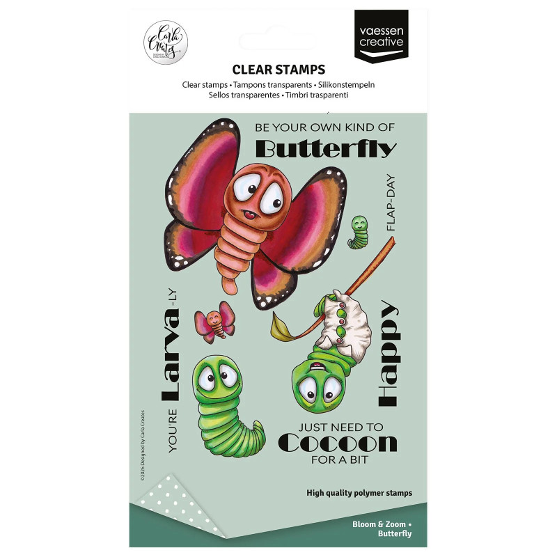 Vaessen Creative - Carla Creates - Clear Stamp - Butterfly - CAR0305