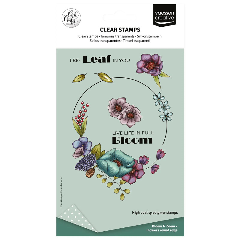 Vaessen Creative - Carla Creates - Clear Stamp - Flowers Round Edge - CAR0308