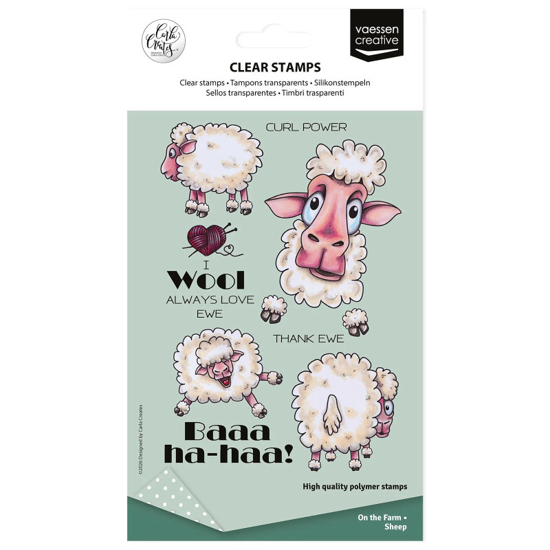 Vaessen Creative - Carla Creates - Clear Stamp - On The Farm - Sheep - CAR0405