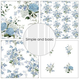 Simple And Basic - Papirpakke 30.5x30.5 - Blue Delicate Florals - SBP766