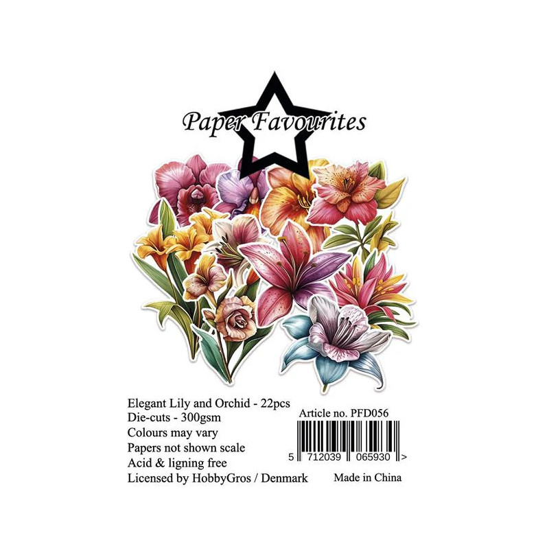 Paper Favourites - Die Cuts - Elegant Lily And Orchid - PFD056
