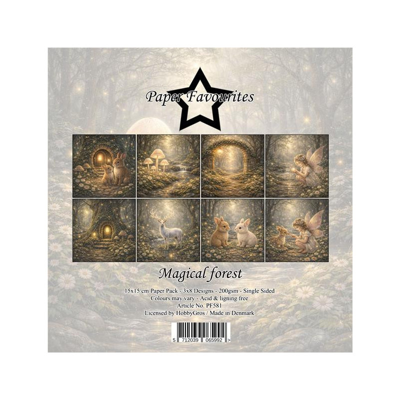 Paper Favourites - Papirpakke 15x15 - Magical Forest - PF581