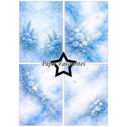 Paper Favourites - Papirpakke A5 - Alcohol Ink - Blue Sky Cascade - PFA221