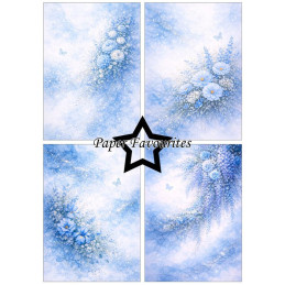 Paper Favourites - Papirpakke A5 - Alcohol Ink - Blue Sky Cascade - PFA221