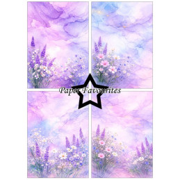 Paper Favourites - Papirpakke A5 - Alcohol Ink - Lavender Sky Garden - PFA222