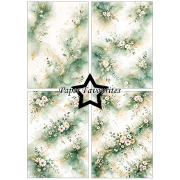 Paper Favourites - Papirpakke A5 - Alcohol Ink - Olive Breeze - PFA223