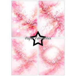 Paper Favourites - Papirpakke A5 - Alcohol Ink - Rosé Sky Flow - PFA224