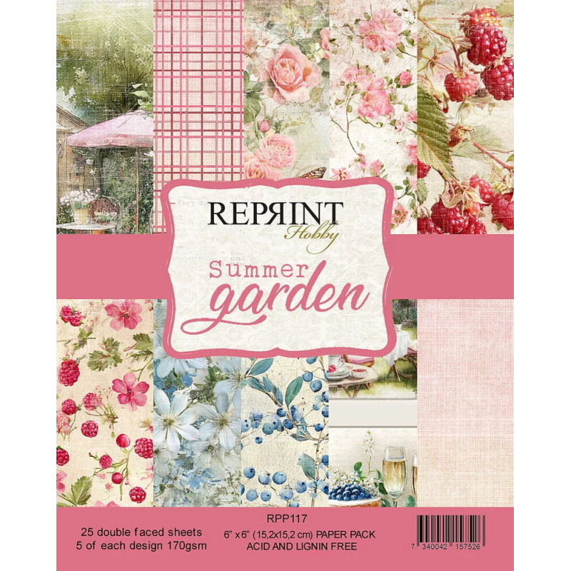 Reprint - Papirpakke 15x15 - Summer Garden - RPP117