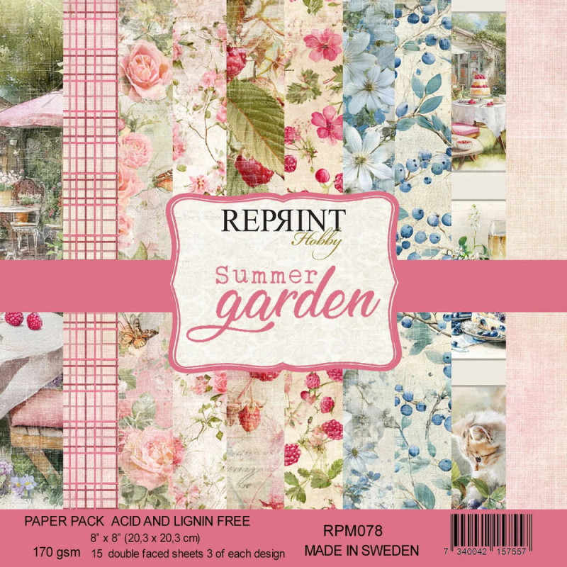 Reprint - Papirpakke 20x20 - Summer Garden - RPM078
