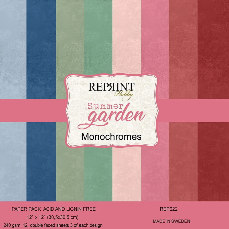 Reprint - Papirpakke 30x30 - Summer Garden Monochromes - REP022