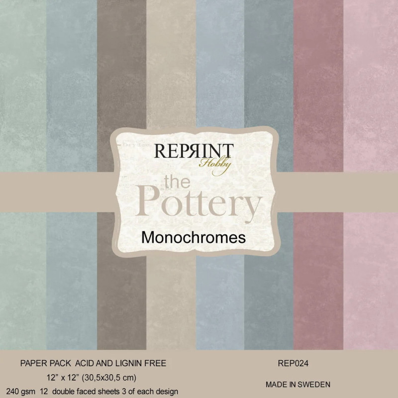 Reprint - Papirpakke 30x30 - The Pottery Monochromes - REP024