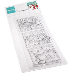 Marianne Design - Clear Stamps - Peek-a-boo Santa & Friends - CS1109