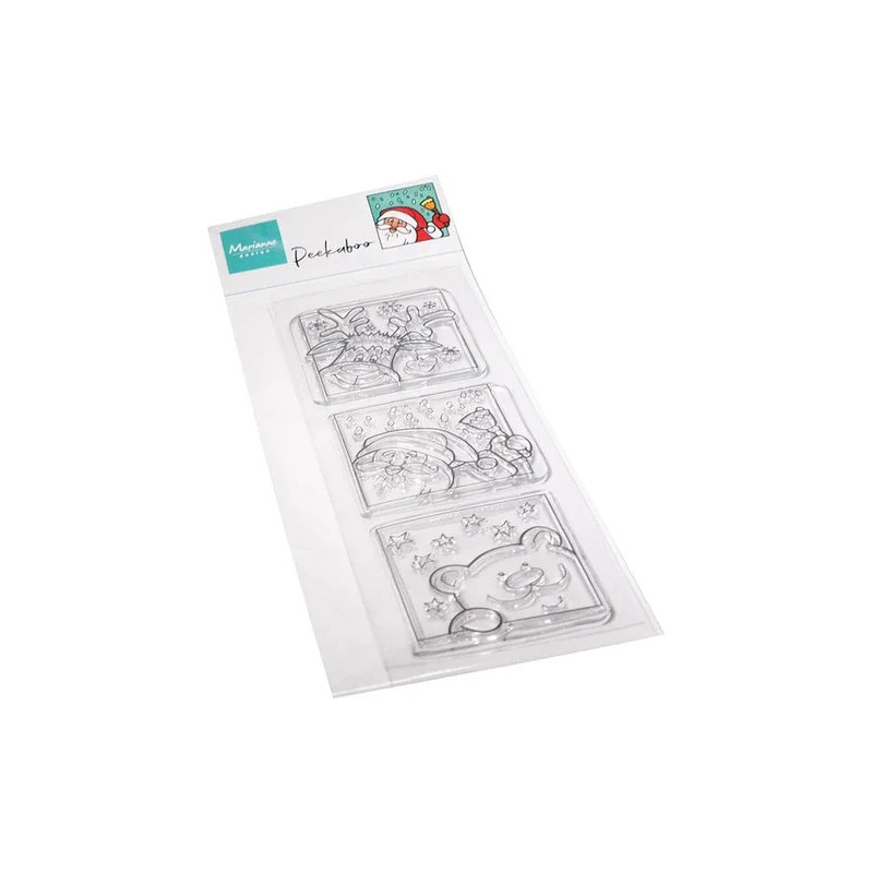 Marianne Design - Clear Stamps - Peek-a-boo Santa & Friends - CS1109