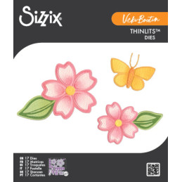 Sizzix - Vicki Boutin - Thinlits Die - Stitched Floral - 667164