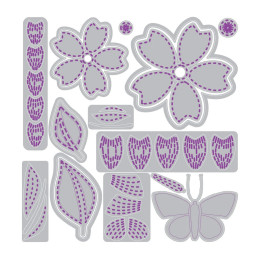 Sizzix - Vicki Boutin - Thinlits Die - Stitched Floral - 667164