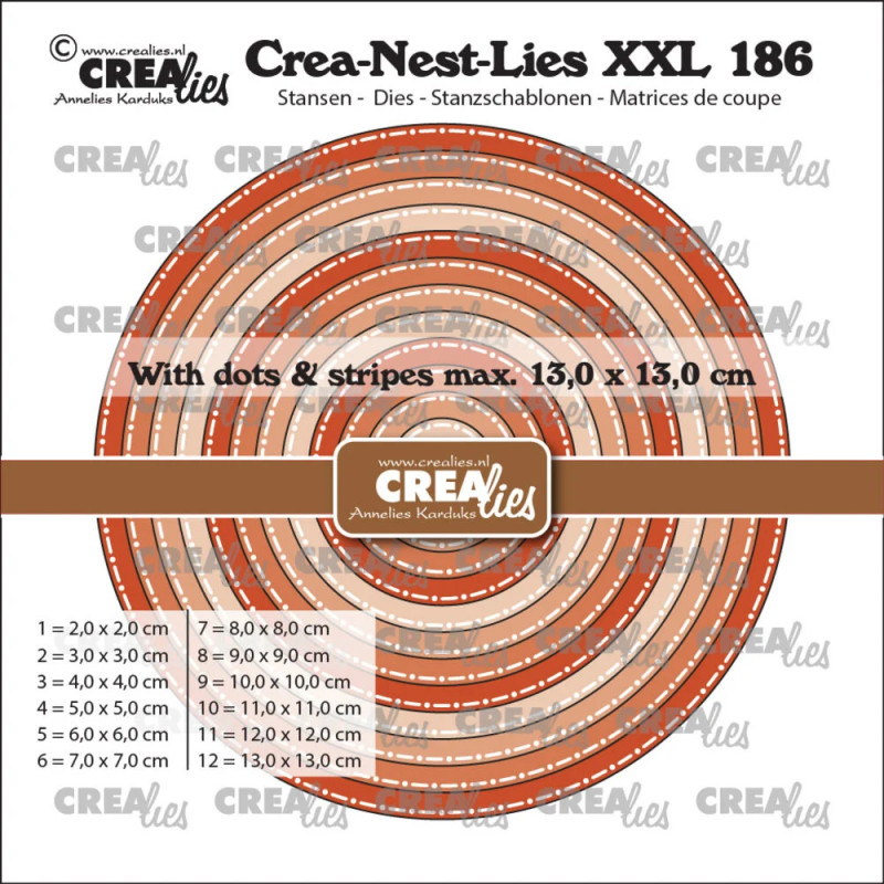 CREAlies - Crea-Nest-Lies XXL No. 186 - Circles With Dots And Stripes - CLNestXXL186