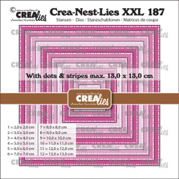 CREAlies - Crea-Nest-Lies XXL No. 187 - Squares With Dots And Stripes - CLNestXXL187