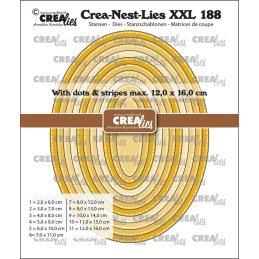 CREAlies - Crea-Nest-Lies XXL No. 188 - Ovals With Dots And Stripes - CLNestXXL188