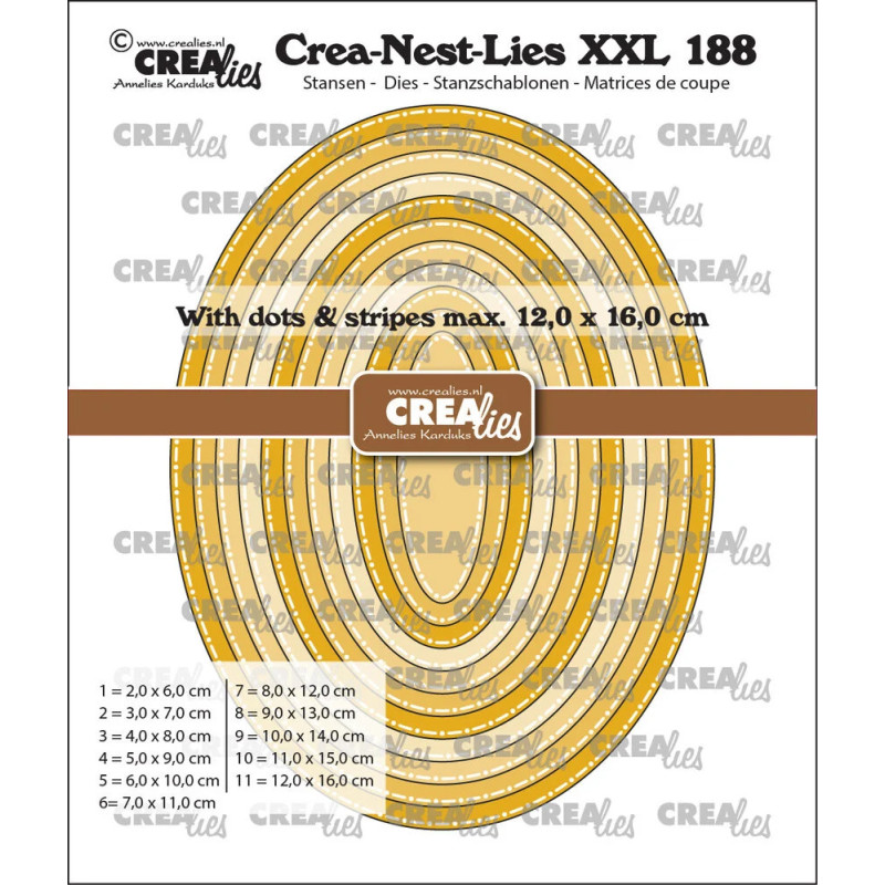 CREAlies - Crea-Nest-Lies XXL No. 188 - Ovals With Dots And Stripes - CLNestXXL188