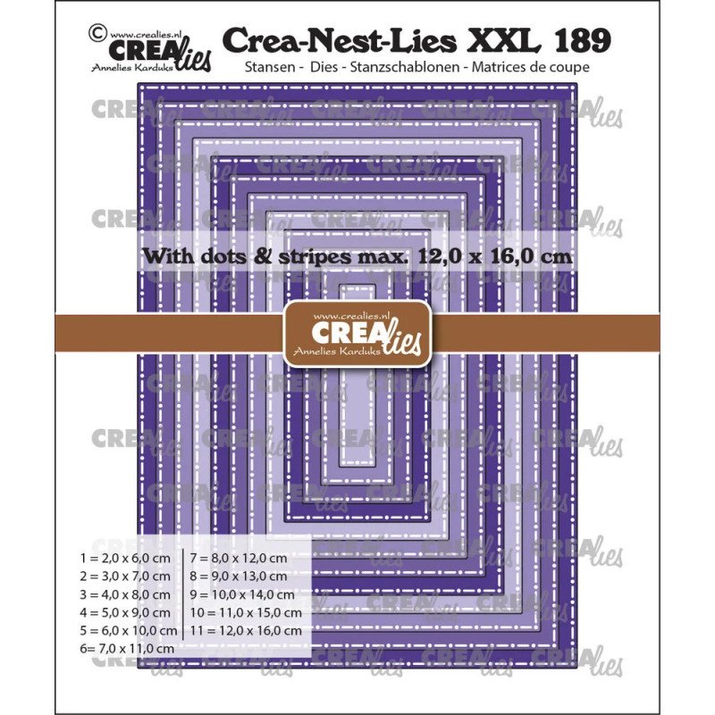 CREAlies - Crea-Nest-Lies XXL No. 189 - Rectangles With Dots And Stripes - CLNestXXL189