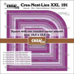 CREAlies - Crea-Nest-Lies XXL No. 191 - Squares With One Rounded Corner Smooth - CLNestXXL191