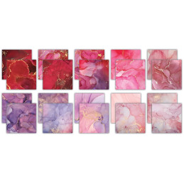 Craft Consortium - Papirblok 15x15 - Ink Drops Rose 2 - CCEPAD040B