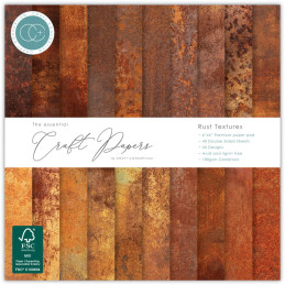 Craft Consortium - Papirblok 15x15 - Rust Textures - CCEPAD043B