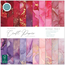 Craft Consortium - Papirblok 30x30 - Ink Drops Rose 2 - CCEPAD040