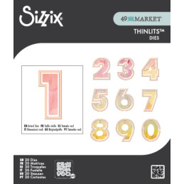 Sizzix - 49 And Market - Thinlits Die - This Or That Numbers - 666952