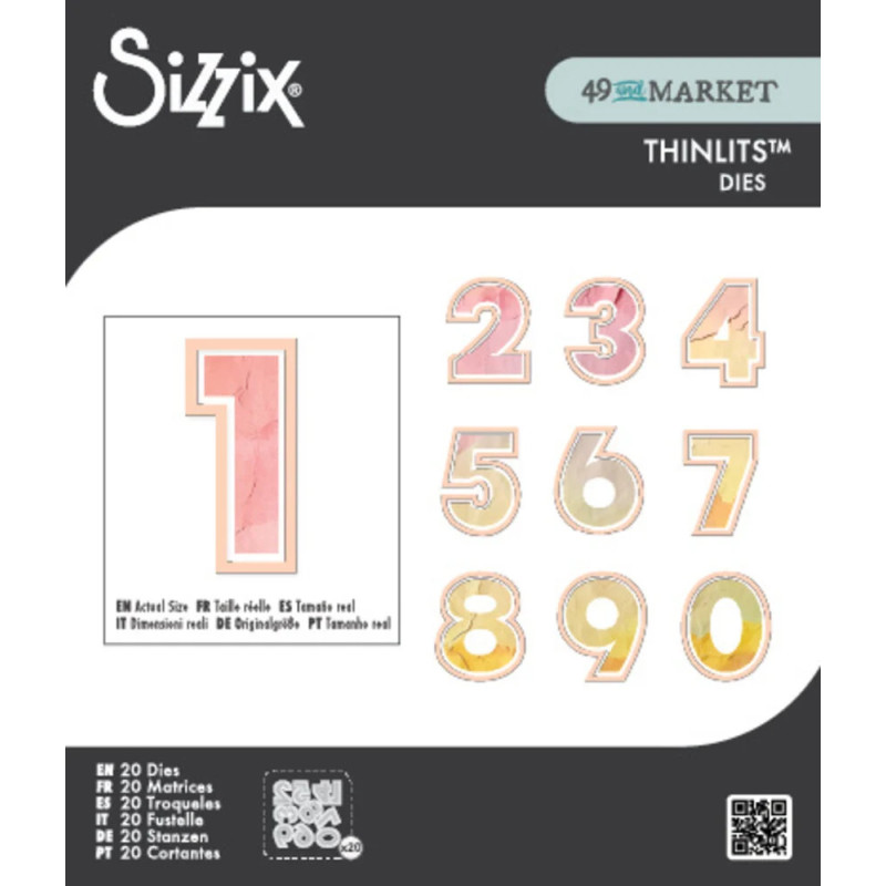 Sizzix - 49 And Market - Thinlits Die - This Or That Numbers - 666952