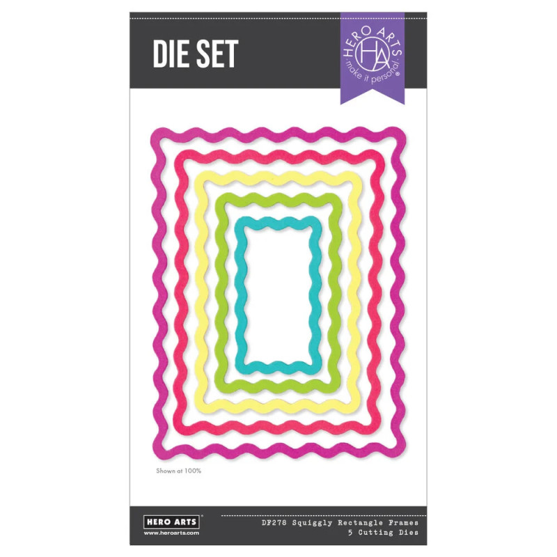 Hero Arts - You've Got A Friend - Squiggly Rectangle Frames - DF278