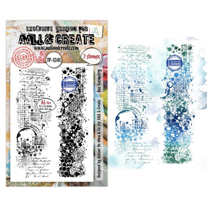 AALL And Create - Stamp Set A6 - Geometric Gazette - Bee Geometry - AALL-TP-1341