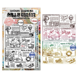 AALL And Create - Stamp Set A6 - Geometric Gazette - The Daily News - AALL-TP-1342